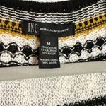 INC International Concepts Open Cardigan Crochet Striped Medium Black Photo 2