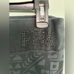 PINK - Victoria's Secret 2012 VTG Victoria's Secret PINK Yoga Legging Crop Black Sparkly Tribal Sz M Photo 2