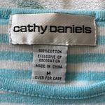 Cathy Daniels  Size Medium Blue stripped Top.Flowers on front. Photo 3