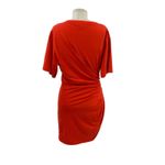 frame denim Frame Dress T-Shirt Tee Mini Ruched Short Sleeve Organic Cotton Red Size Small Photo 8