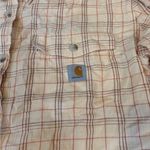 Carhartt  Women's Tan and Red Plaid Button-Down Shirt Photo 1
