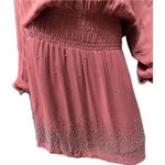 Chloe Oliver Beaded Rust Dress XS Oversized Dolman Sleeve Photo 2