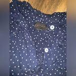 HATCH comfort button up in navy white polka dot contemporary classic maternity Blue Size undefined Photo 2