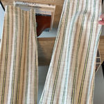 Anthropologie Maeve by Sutton Cotton Tapered Belt Neutral Stripe Cropped Pant, 8 Photo 4