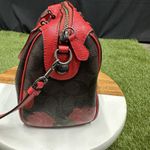 Coach Canvas Mini Bennett Brown Rose Floral Red Photo 6