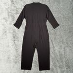 Whistles Jumpsuit Womens 6 Black Arabella Crepe Tie Crop Neutral Minimalist Photo 2