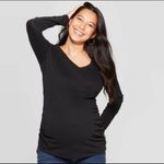 Isabel Maternity Long Sleeve T Shirt Scoop Neck Black Size undefined Photo 2