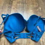 Victoria's Secret Victoria’s Secret Very Sexy Push Up Bra Sz 32DD Teal Blue Rhinestone Fishnet Photo 11