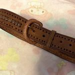 Antique Kintosdepiel Leather Belt MADE IN MEXICO leather stitched (NEW)34 Brown Photo 1