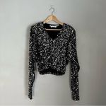 Rotate Birger Christensen Black Masha Sequined Blouse XS Photo 2