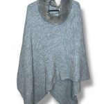 Fratelli Talli black fringe poncho cape One size fits most Made in Italy Gray Photo 0