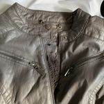 Grey Fur Lined Leather Jacket Size XL Photo 2