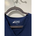 Stat Medical Wear Scrub Top Womens Navy Size Small Nurse Doctor Healthcare Blue Photo 2