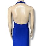Morgan & Co Womens Formal Dress Halter Top Backless Maxi Prom Royal Blue Size 1 Photo 6