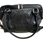 Hobo International Black Leather Satchel Dome Tote Buckle Purse Handle Bag Photo 0