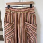 Free People NWT  Freehold Cropped Striped Pants In Citron Combo Photo 5