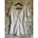 Abercrombie & Fitch Abercrombie And Fitch V-Neck Short Sleeve White Eyelet Romper XL Photo 3