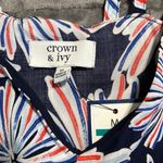 Crown & Ivy  medium womens red white & cute layered look tank floral firework Photo 5