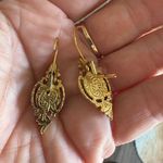 Gold Tone Victorian Style Earrings With Pearls Gold Photo 6