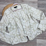 Tahari ‎ 100% linen floral tropical printed open front cardigan jacket Photo 0