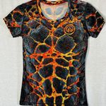 InkNBurn Lava Fire Short Sleeve Athletic T Shirt Tee Size XXS 2XS Black‎ Orange Black Photo 0