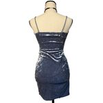 Charlotte Russe Crushed Velvet Asymmetrical Mini Dress | Size Medium Photo 2