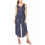 Style & Co  Blue Floral Cropped Jumpsuit Size medium Photo 7