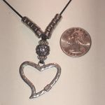 Charming Charlie  Silver Tone Heart Boho Pendant Necklace Photo 3