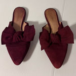Madewell burgundy pointy toe bow slide mules shoes size 7.5 Photo 0