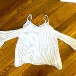 Happening in the present  white cold shoulder top Photo 2
