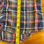 We The Free  People Shirt Petite Small Boho Park Ranger Plaid Button Up Blue Pink Photo 6