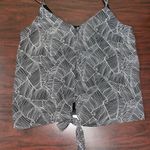 Sienna Sky Tie Front Black and White Tank Top Photo 0