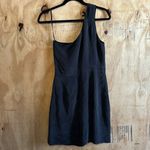 J.Crew  100% Silk One Shoulder Black Mini Dress Sz 6 Photo 1