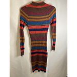 Gianni Bini  Fitted Sweater Dress M Striped Colorful Rainbow Mini Bodycon Sheath Photo 4