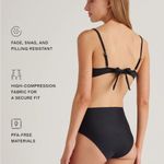 Quince NWT Women's Italian Scoop Neck Bikini Top Black Size XS Photo 3