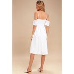 Lulus Lulu’s I've Got Love White Off-the-Shoulder Midi Dress size medium Photo 3