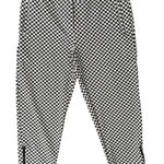 Betabrand  Black White Cat Catstooth Houndstooth Ankle Zip Pants sz M Petite Photo 0