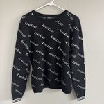 Bebe  Long Sleeve Crew Neck Pullover Sweater Black White Logo Woman’s XL Photo 0