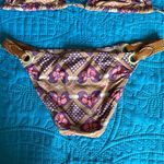 Patterned Bikini with Brown Accents Purple Photo 3