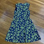 Draper James Navy Blue Floral Print Sleeveless Fit & Flare Dress Short Size 4 Photo 2
