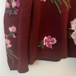 Gucci  M Burgundy Floral Wool Knit Crewneck Sweater Photo 4