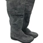 Madden Girl  Womens Combat Boots Knee High Faux Leather Zipper Studded Gray 8 Photo 0