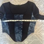 SheIn Blue Tie Dye Long Sleeve Rib Knit Crop Top Size Small Photo 6