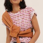 Anthropologie NWT $58 Right To Be Heard Graphics Top M Photo 1
