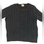 st. john's bay St. John’s Bay Charcoal Gray Cable Knit Crewneck Sweater | Cotton Blend • Sz 1X Photo 1