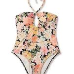 One Piece Women's Halter Keyhole Bandeau  Swimsuit - Shade & Shore Multi Floral Photo 3