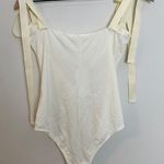 Reformation NWT - Marsala Ivory Bodysuit Ribbon Tie Romantic Girly Photo 3