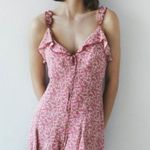 ZARA Pink Ditsy Floral Ruffle Dress Photo 0