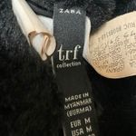 ZARA  Women's Black Faux Shearling Full Zip Hooded Hoodie Teddy Sweater Jacket M Photo 2