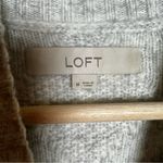 Loft Gray Cable Knit Mock Neck Sweater Dress Women M Winter Cozy Tunic Photo 2